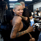 Slick Woods poses backstage for the Savage X Fenty Fall/Winter 2018 fashion show during NYFW at the Brooklyn Navy Yard on September 12, 2018 in Brooklyn, NY.